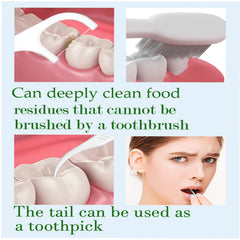 Close-up of flexible floss thread and sturdy toothpicks