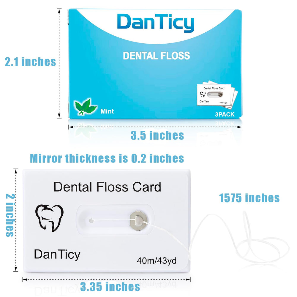 Mint flavored waxed dental floss 40 meters in a 3 pack