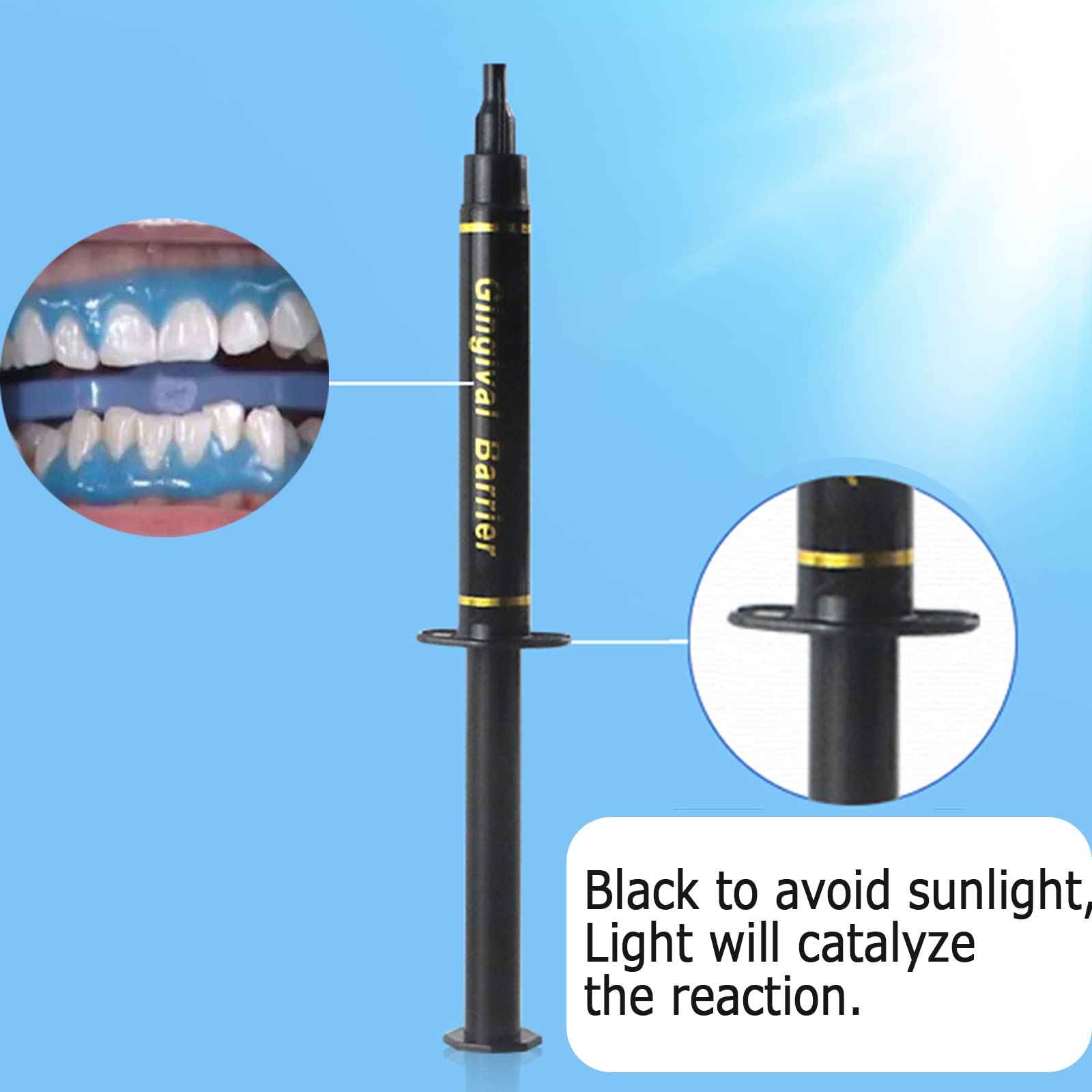 Metal tips for precise gum barrier gel application