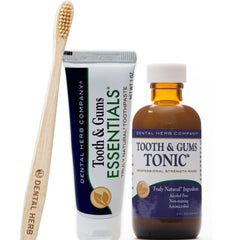 Dental Herb Company travel kit with Tonic Mouthwash and Essentials Toothpaste (2 oz and 1 oz)