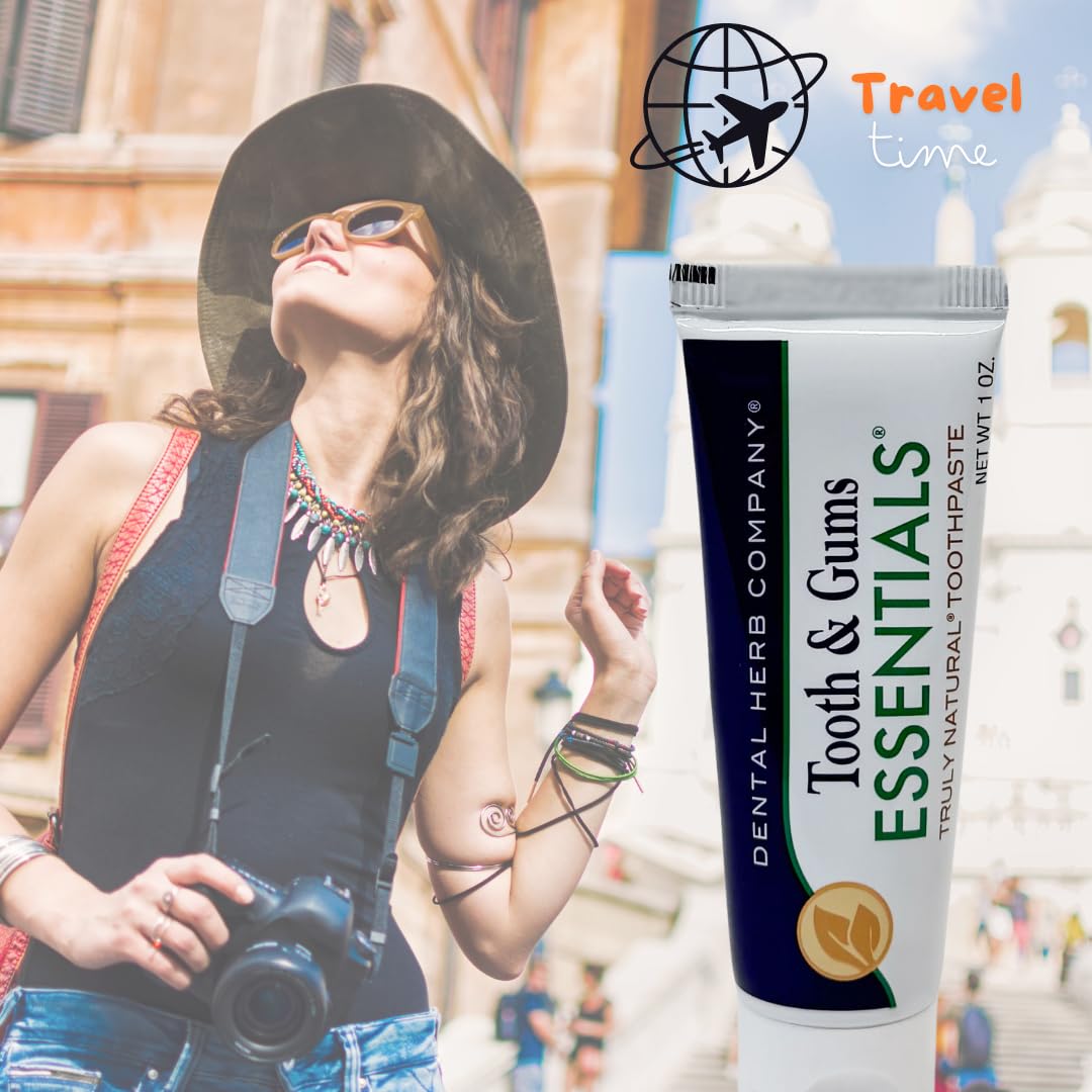 Gums health concept with travel toothpaste