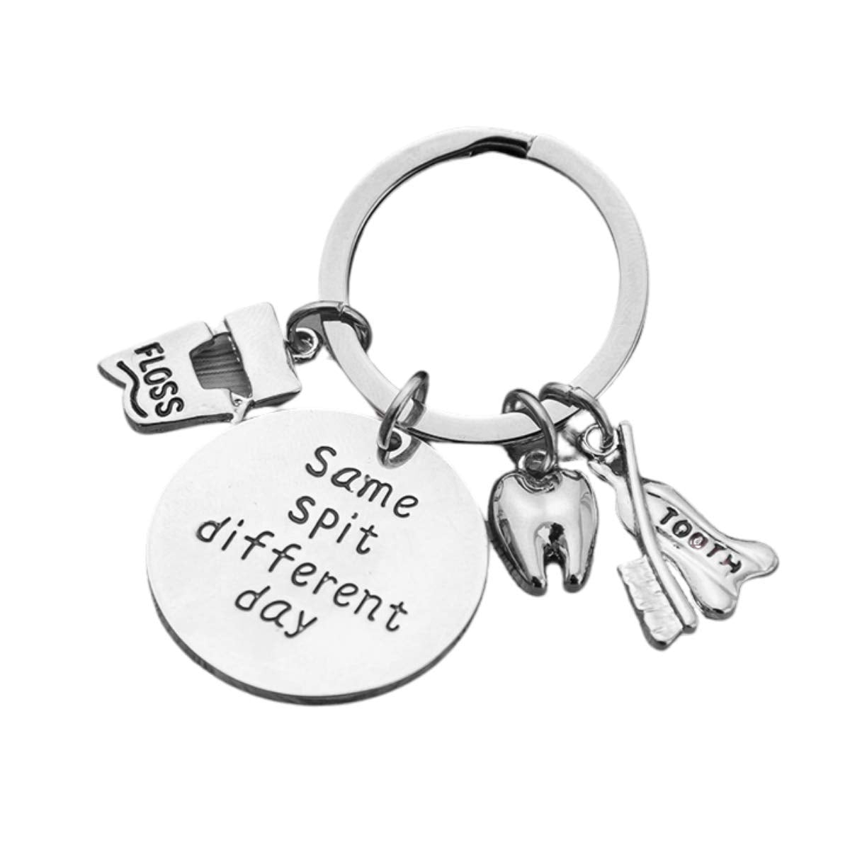 Infinity Collection dental keychain with tooth and floss charms