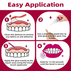 Close-up of fast-drying dental bonding glue in action
