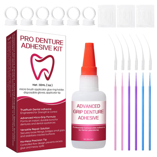 Product image: dental lab instant bonding glue for dentures in 1oz bottle