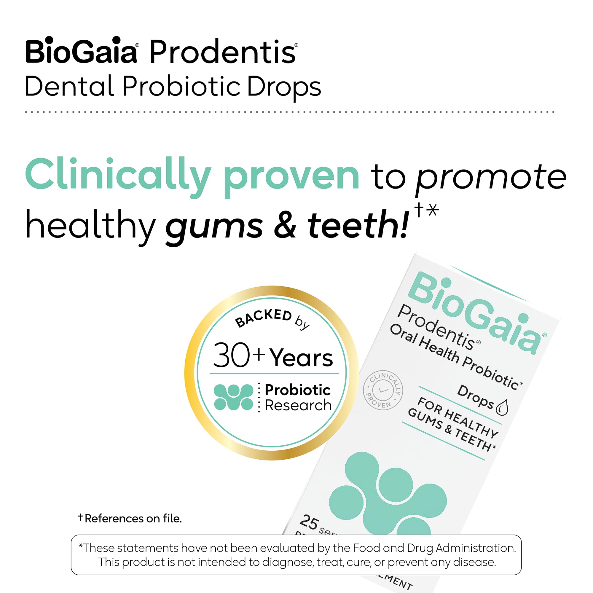 Dental probiotic drops health benefits infographic