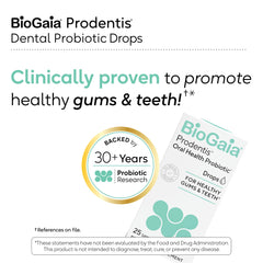 Dental probiotic drops health benefits infographic