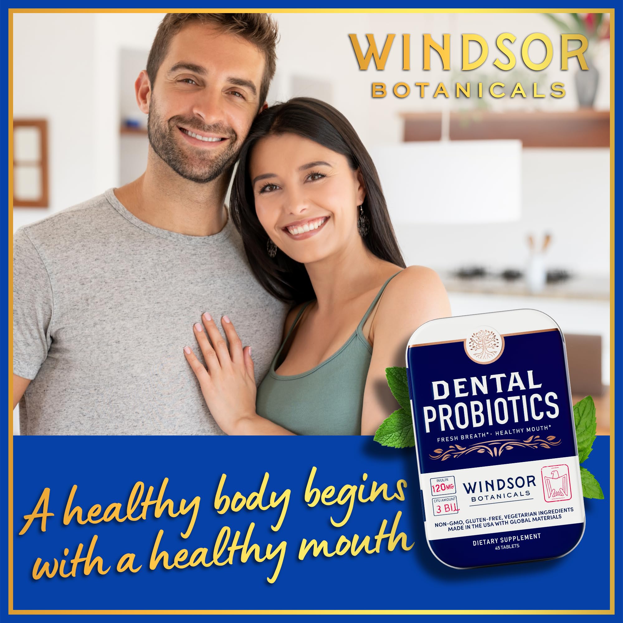 Concept of fresh breath with dental probiotics