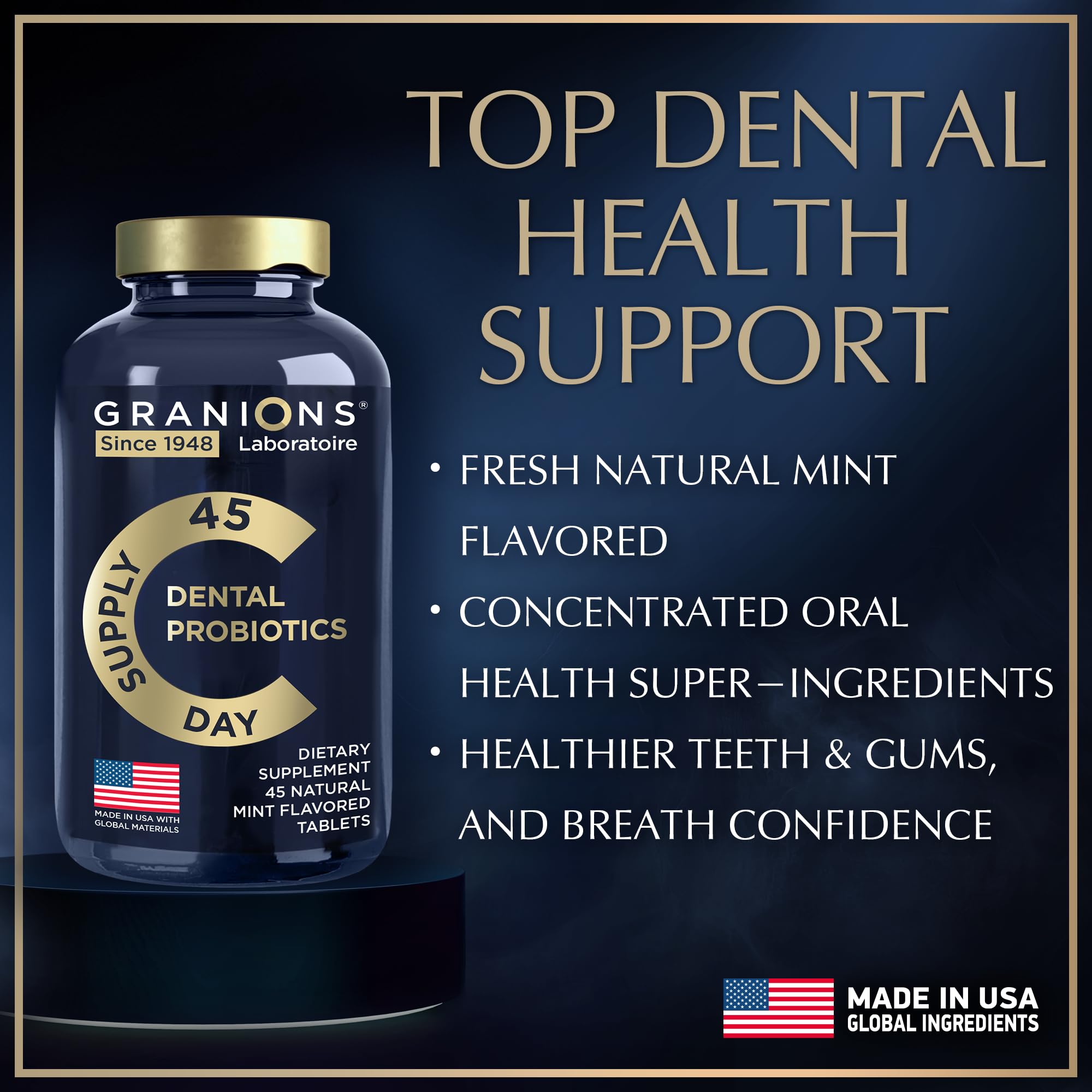 Lactobacillus salivarius dental probiotic supplement packaging