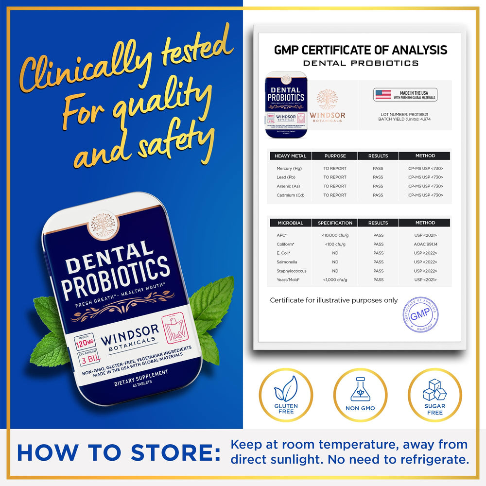 Travel-friendly tin with dental probiotics on the go