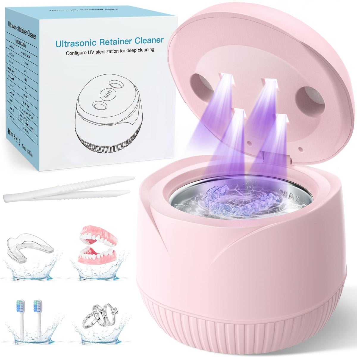 Front view of the dental ultrasonic retainer cleaner machine