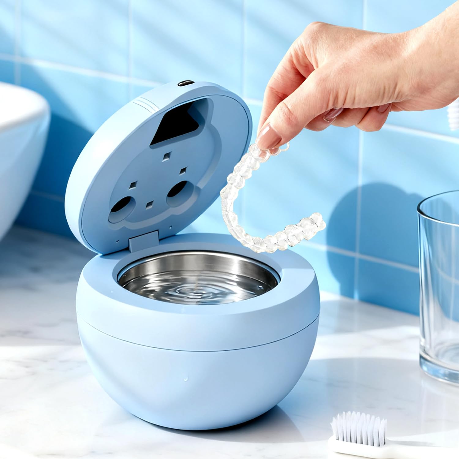 Cleaning tweezers included with the unit