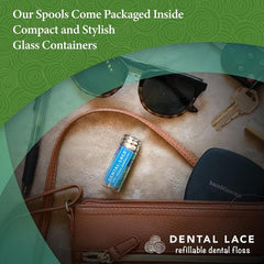 Close-up of 100% silk dental floss texture