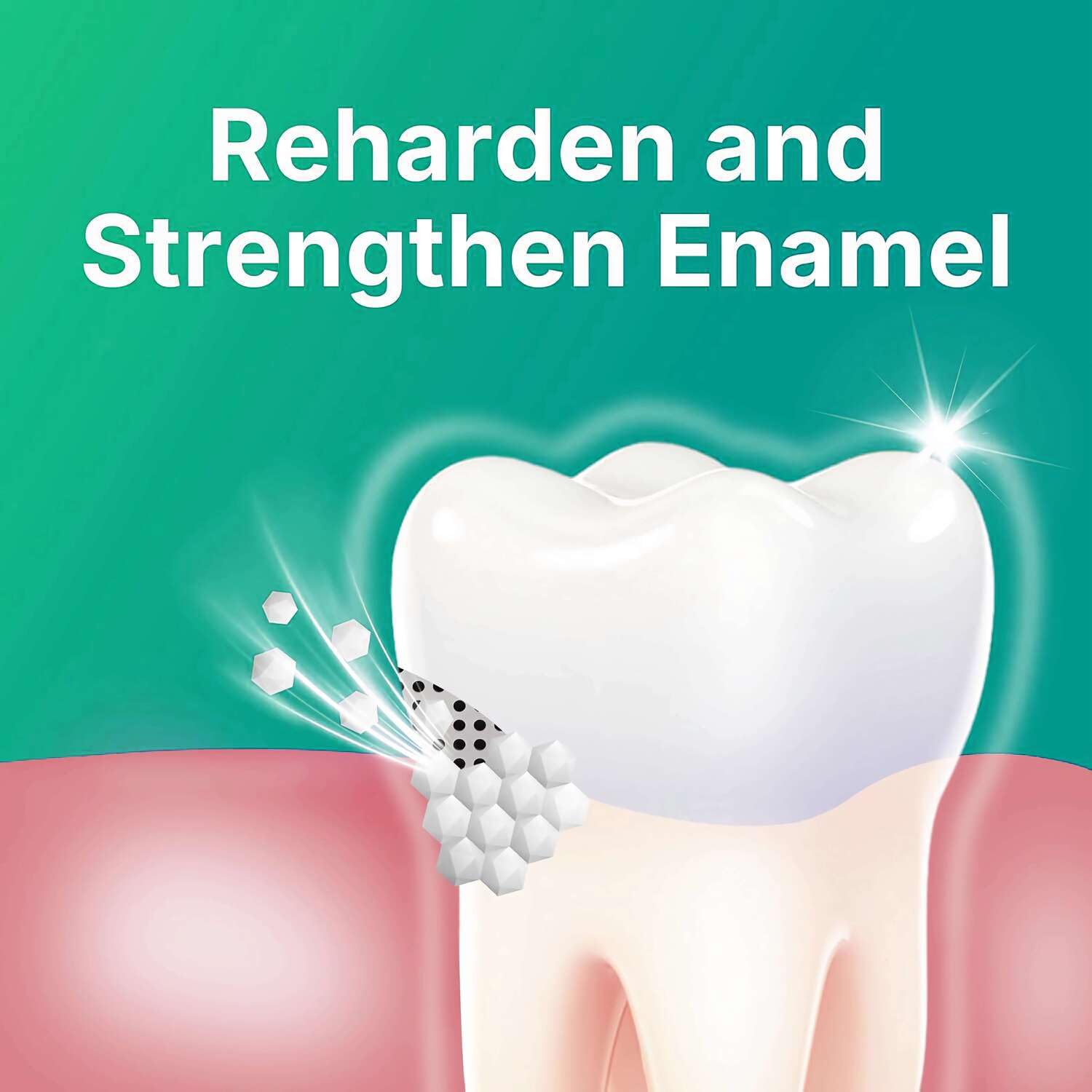 Toothpaste whitening and plaque removal visual
