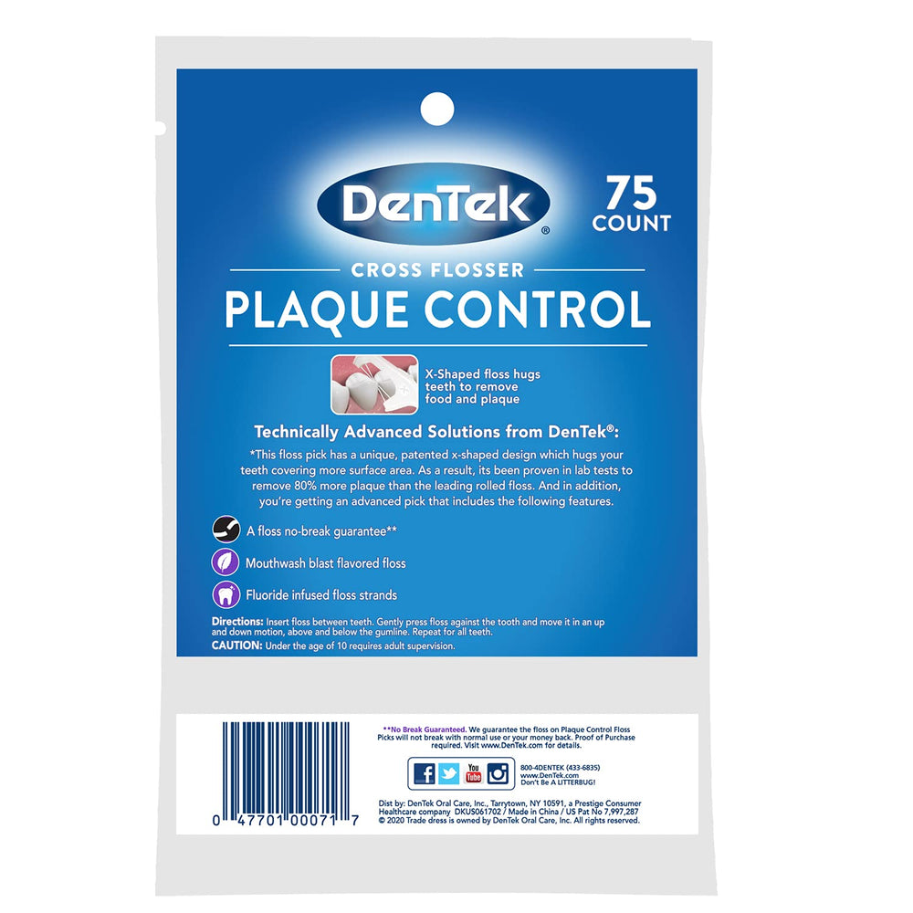 No-break guarantee icon on DenTek Cross Flosser Floss Picks