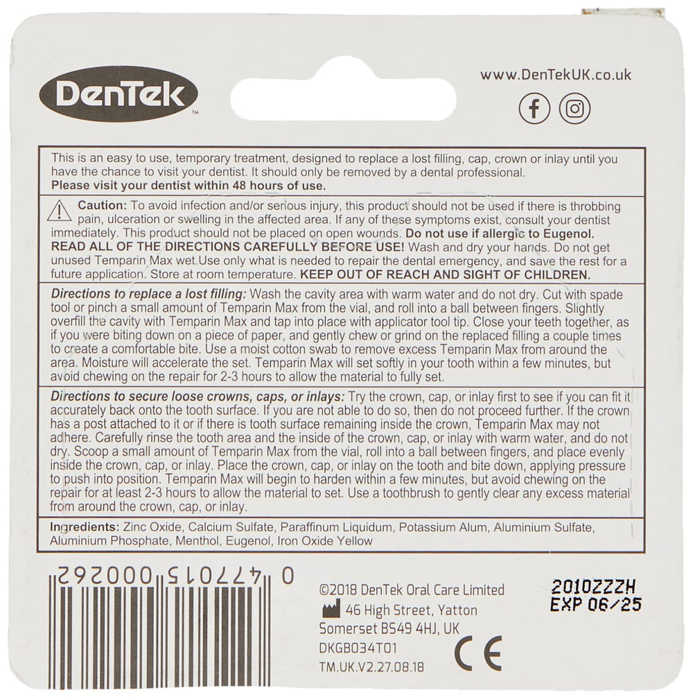 Applying Temparin temporary filling material
