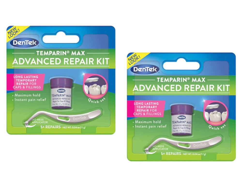 DenTek Temparin Max Lost Filling and Loose Cap Repair Kit, 2-pack packaging