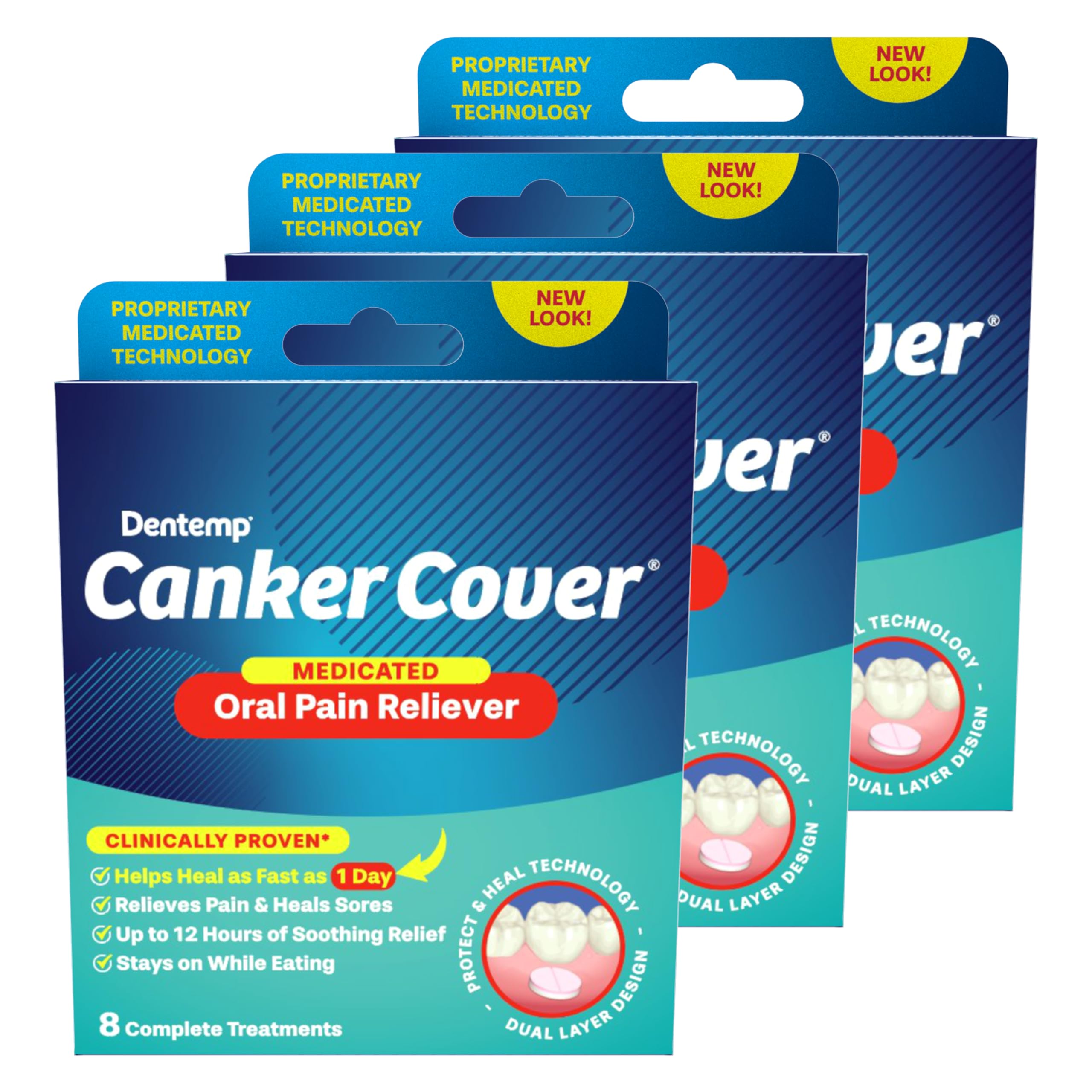 Mint-flavored Dentemp Canker Cover patches