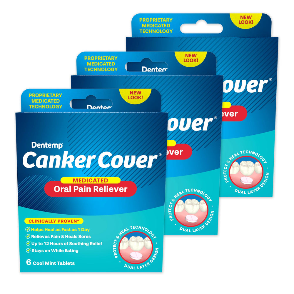 Dentemp Canker Cover packaging 3-pack
