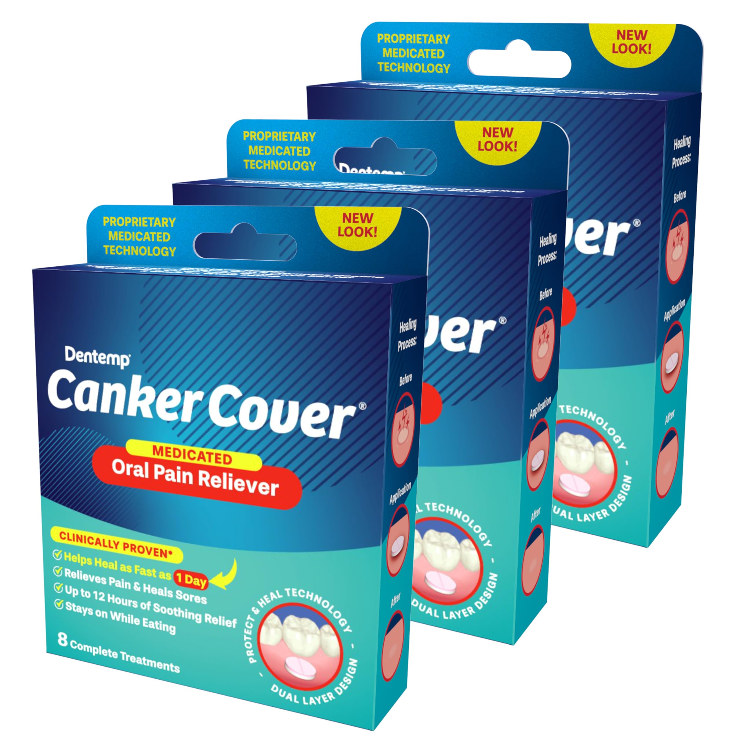 Dentemp Canker Cover packaging with 24-count supply