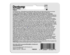 Dentemp dental cement used to temporarily repair loose crowns and fillings.