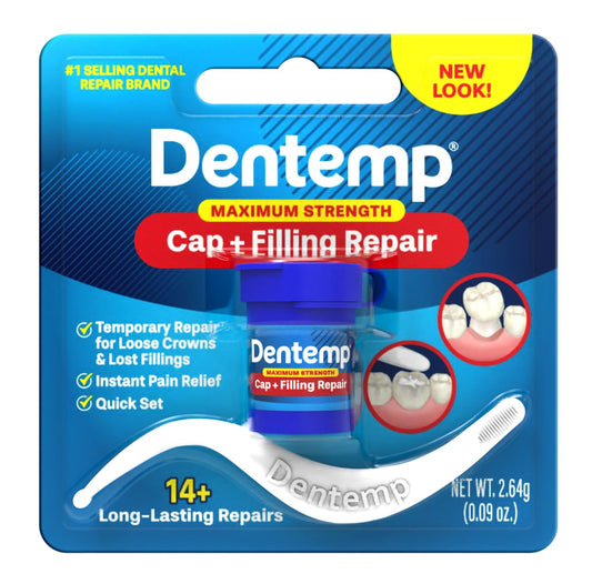 Dentemp kit tubes with applicator for loose cap and filling repair