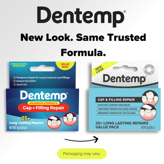 Dentemp repair kit with included applicator tool.
