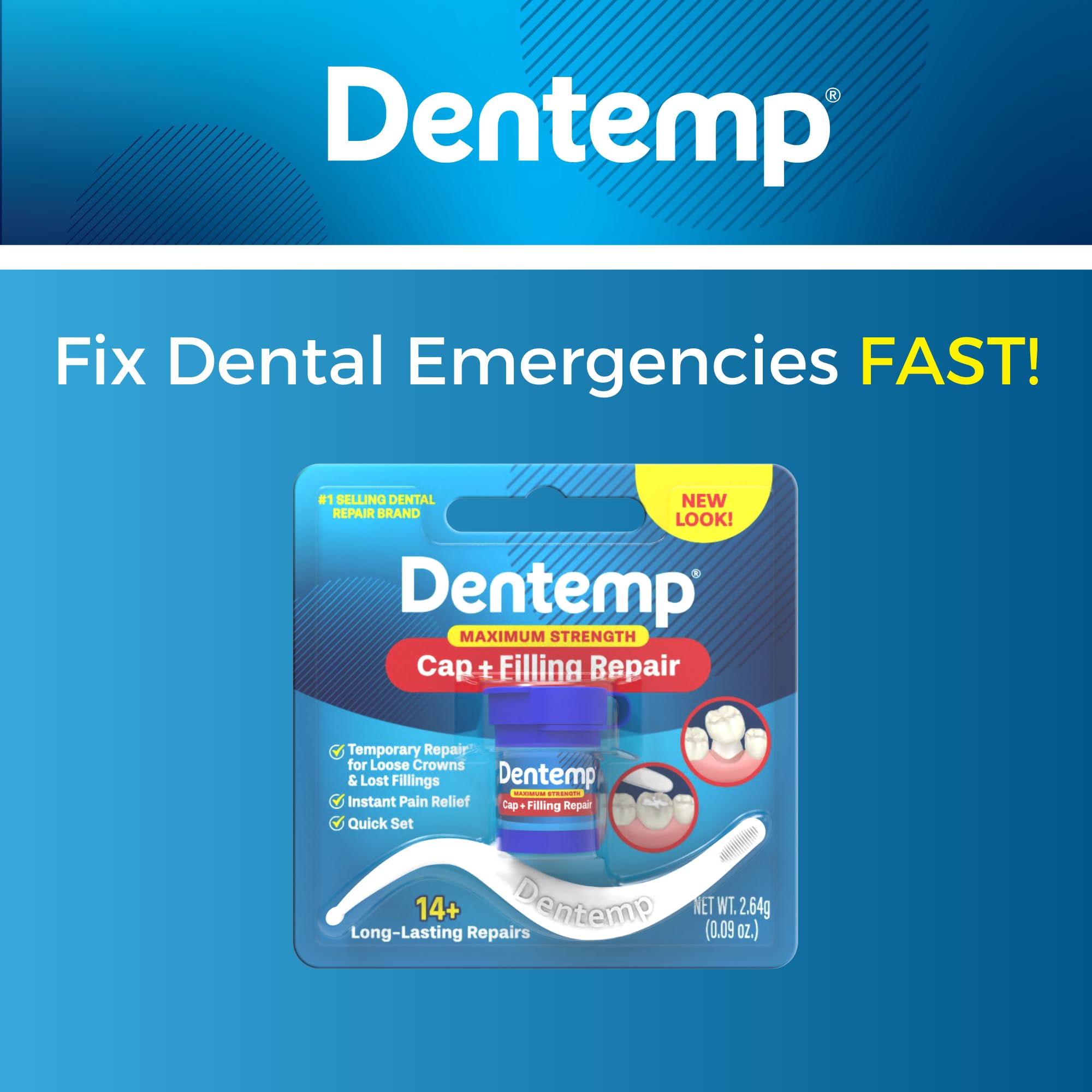 Dentemp maximum-strength formula close-up