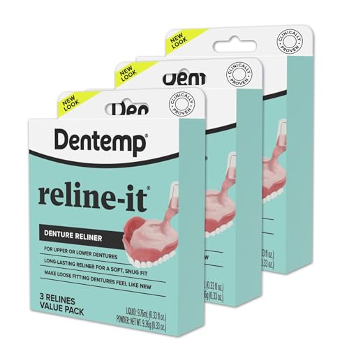 Upper and lower dentures with Reline-It kit