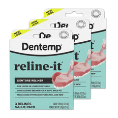 Packaging for Dentemp Reline-It 3-pack