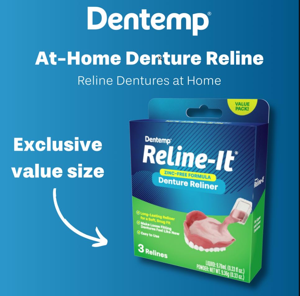 Denture with improved fit after using Reline-It