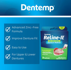 Illustration of lower denture relined with Reline-It