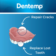Denture with repaired crack using Repair-It