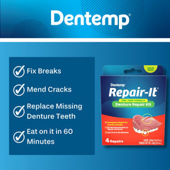 Dentures before and after repair with Dentemp kit