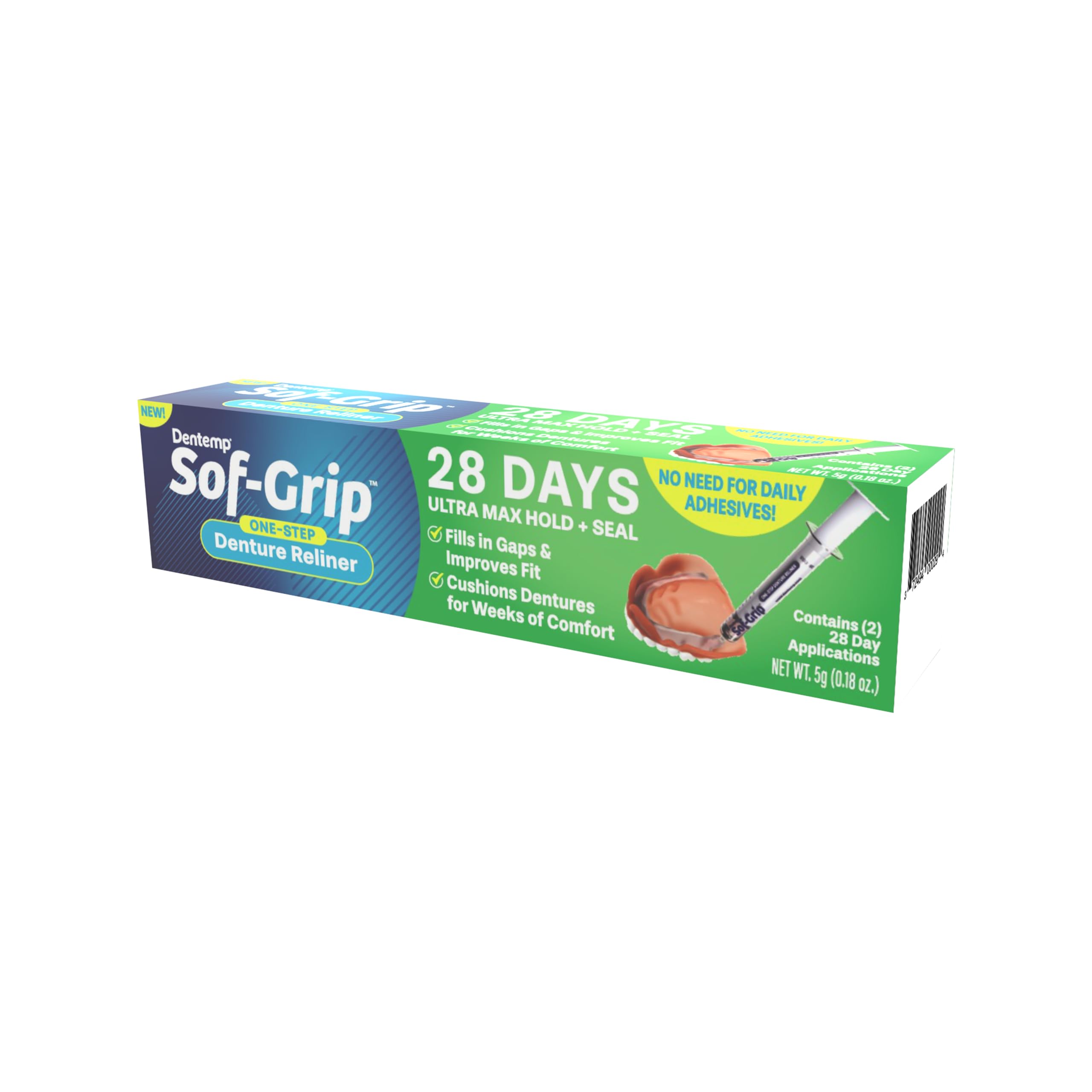 Sof-Grip applicator syringe for easy denture relining