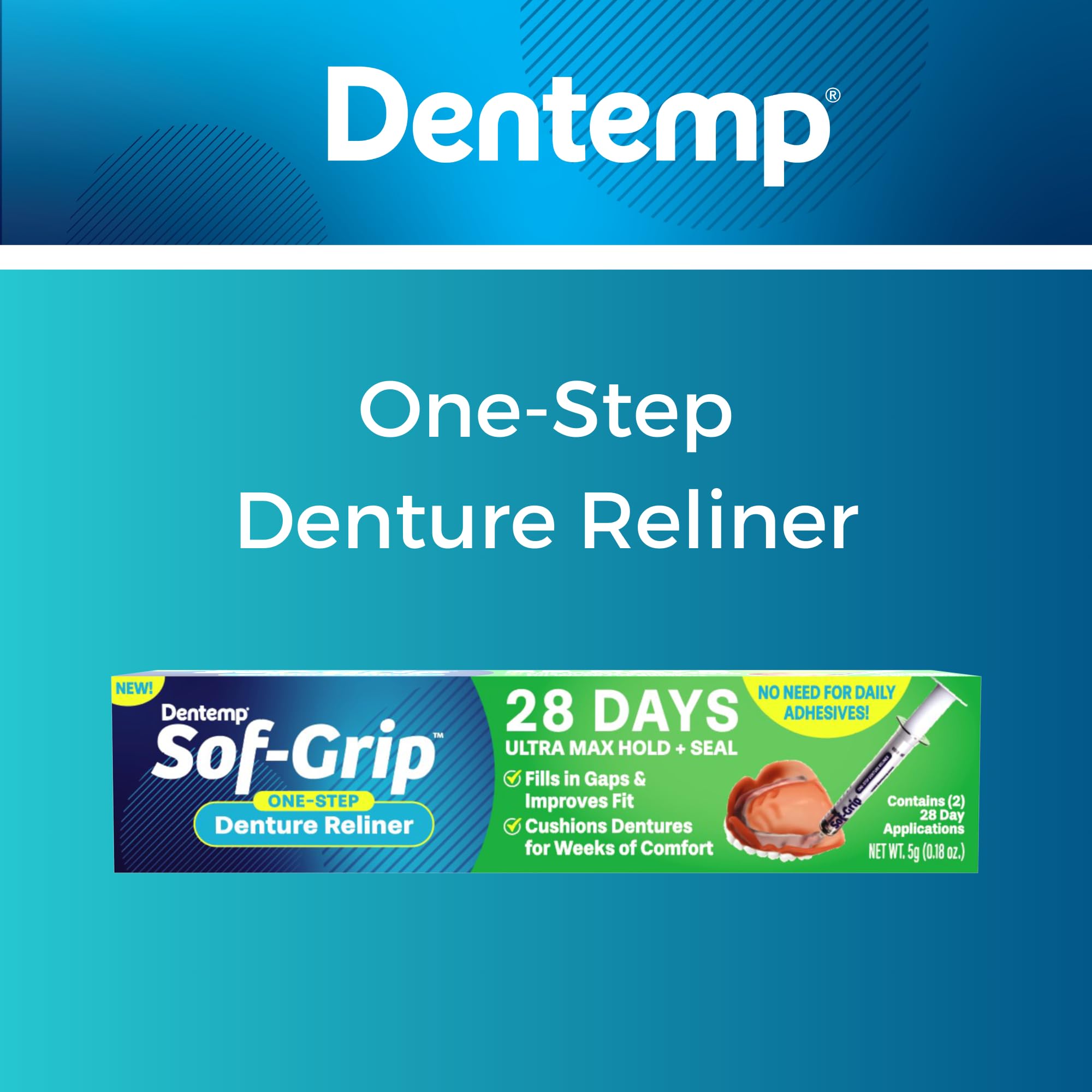 Denture wearer with Sof-Grip comfort