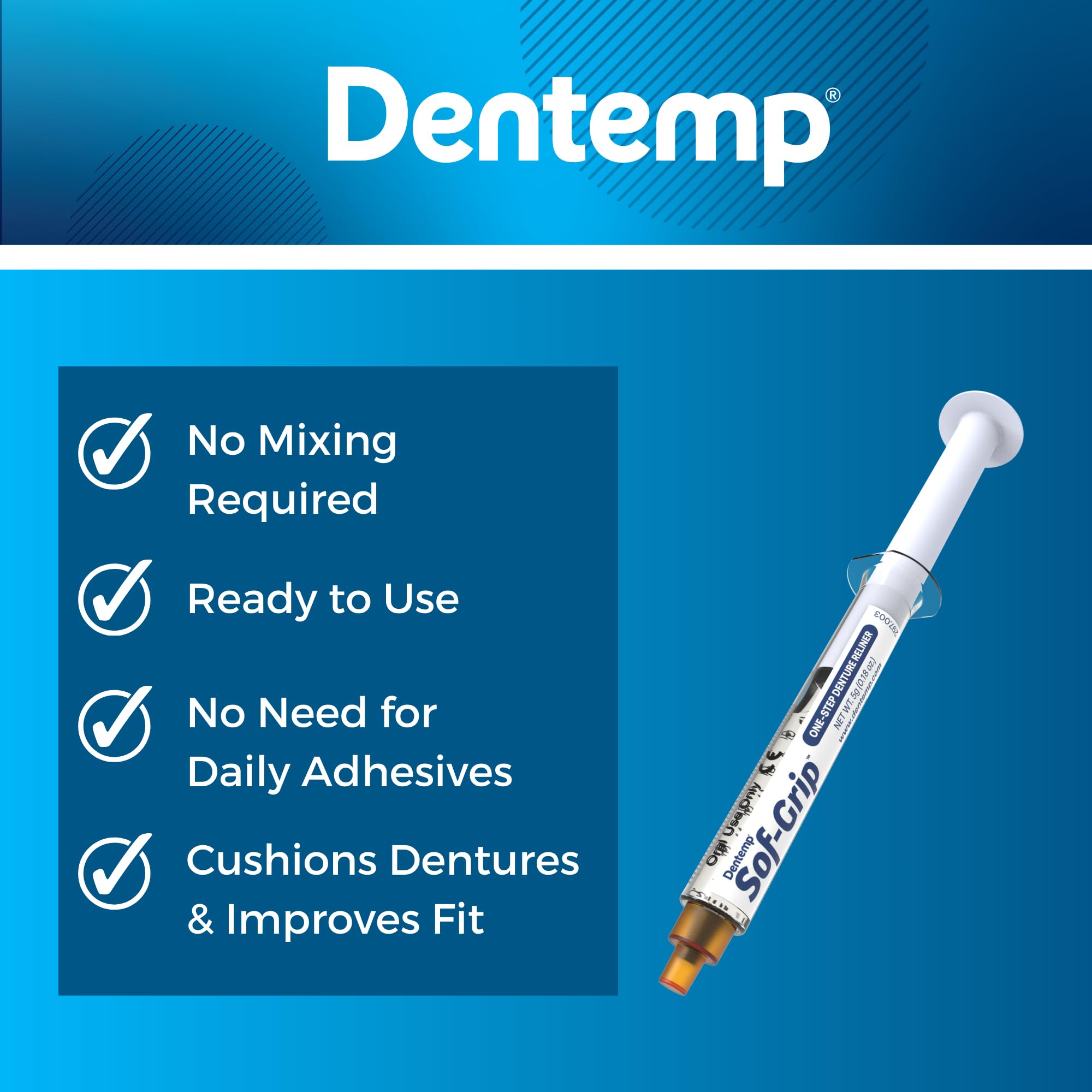 Simple usage steps for Sof-Grip denture reliner