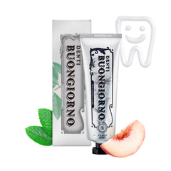 DENTI BUONGIORNO Peach Mint Whitening Toothpaste tube