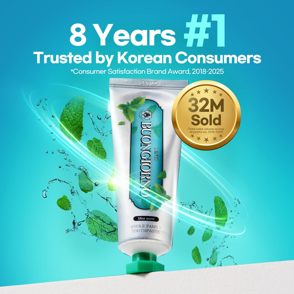 Three Herbal Mint toothpaste tubes displayed with 3 pack packaging