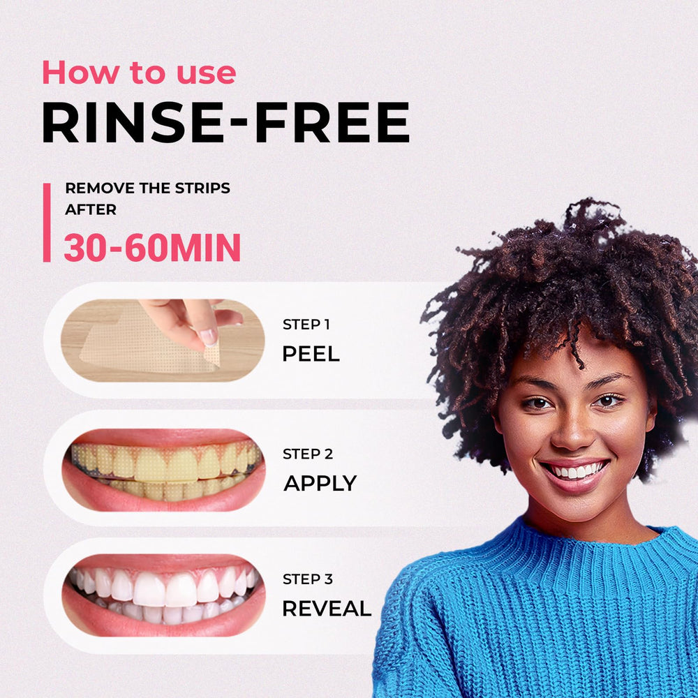 Bright white smile after using DentiSmart whitening strips