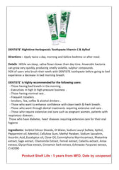 Close-up of the Dentiste Plus White Vitamin C & Xylitol Gum Toothpaste 2x100g label