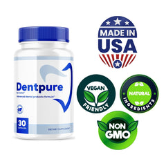 Back label of Dentpure Probiotics bottle showing ingredients