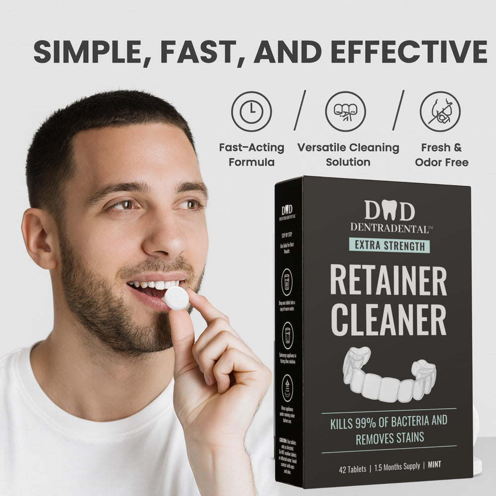Effervescent action of mint-infused cleaning tablet in water