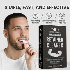 Effervescent action of mint-infused cleaning tablet in water