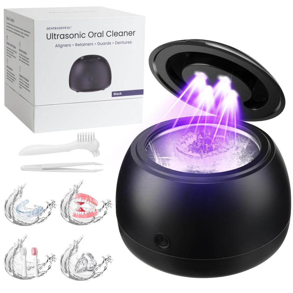 DENTRA Ultrasonic Cleaner front view in black