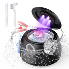 Open lid shows 230ml cleaning tank