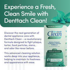 Product demonstrating odor elimination and residue removal for dental appliances