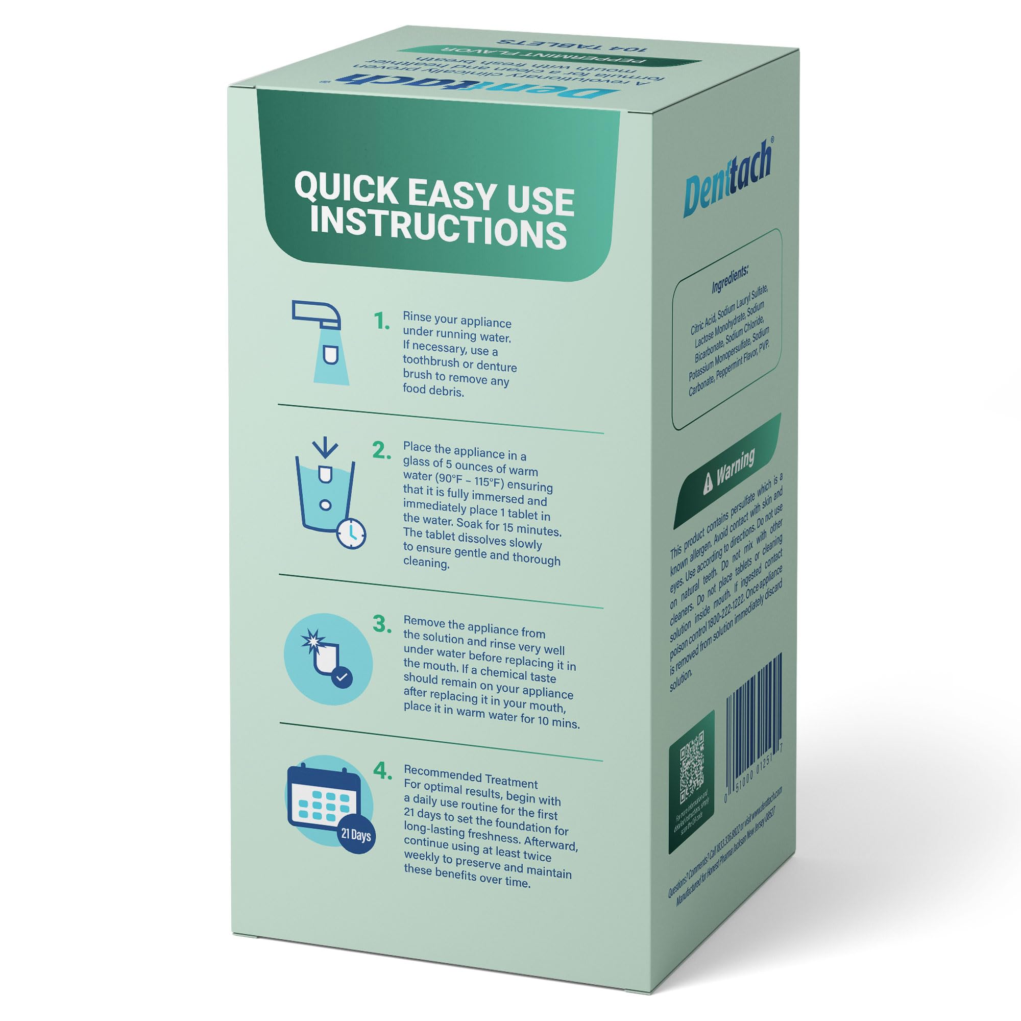 Denttach Clean suitable for dentures, retainers, night guards, and aligners