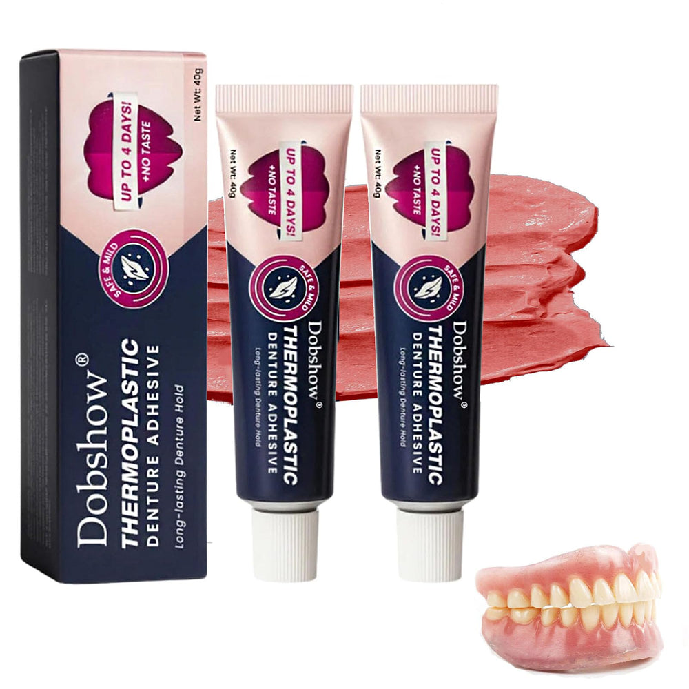 2PCS Thermoplastic Denture Adhesive packaging and box