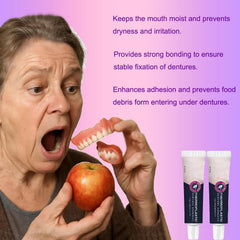 Denture plates bonded with adhesive for up to four days