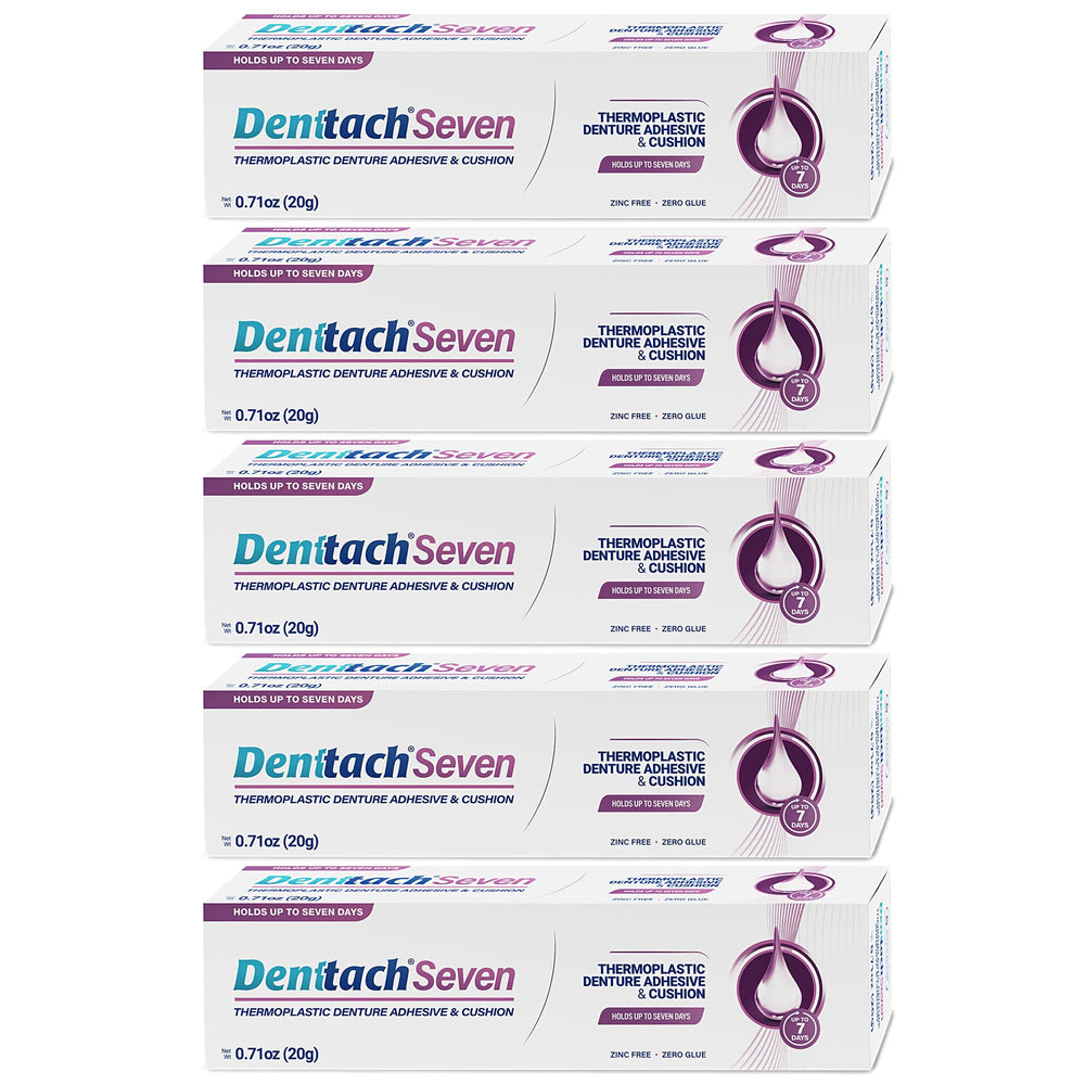 Packaging of zinc-free denture adhesive and cushion reliner